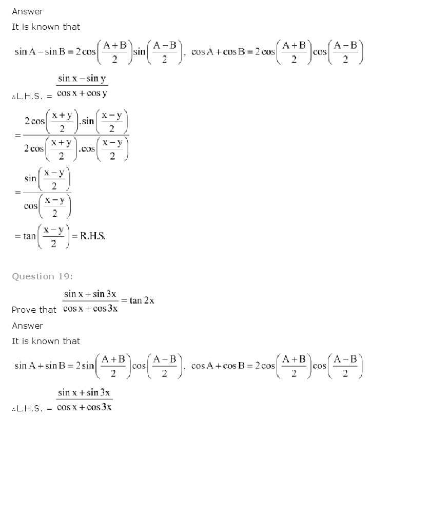 Trigonometric Functions NCERT Solutions - Class 11 Maths