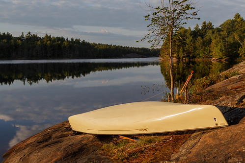 ontario spiderlake canoe sunrise