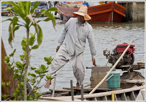 Longtail boat man at Bang Rong, Phuket