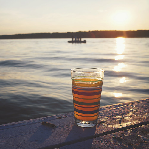 sunset lake beer wisconsin pier fishing cigarette finepix fujifilm summertime delavan x100