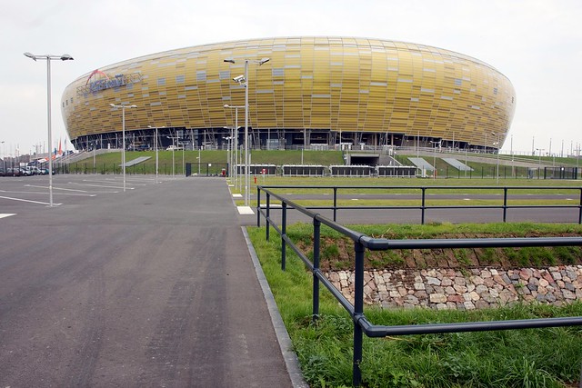 Kee Klamp Railing at Polish Soccer Stadium