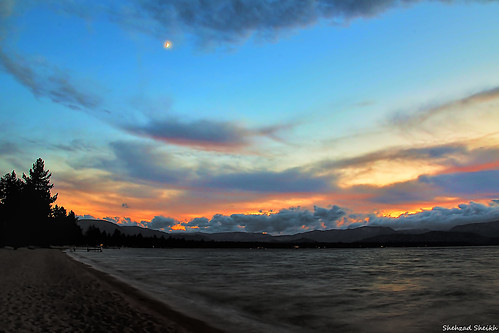 sunset moon lake tahoe