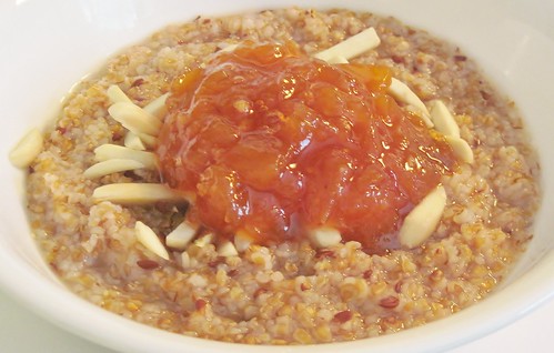 Hot cereal with almonds & peach MmmMarmalade