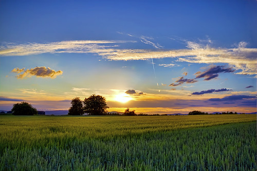 travel sunset sky clouds germany landscape countryside hdr schaidt