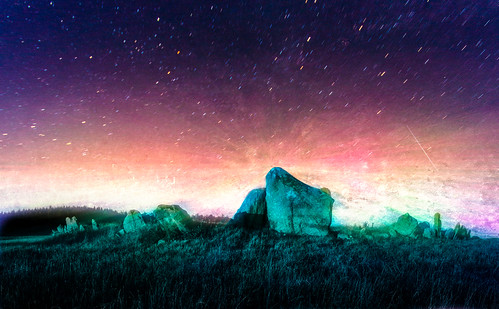 ireland megalithic stone night photoshop circle stars star image time shooting donegal composit twighlight beltany beltony
