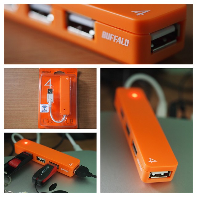 Buffalo Colors USB Hub packaging and on use