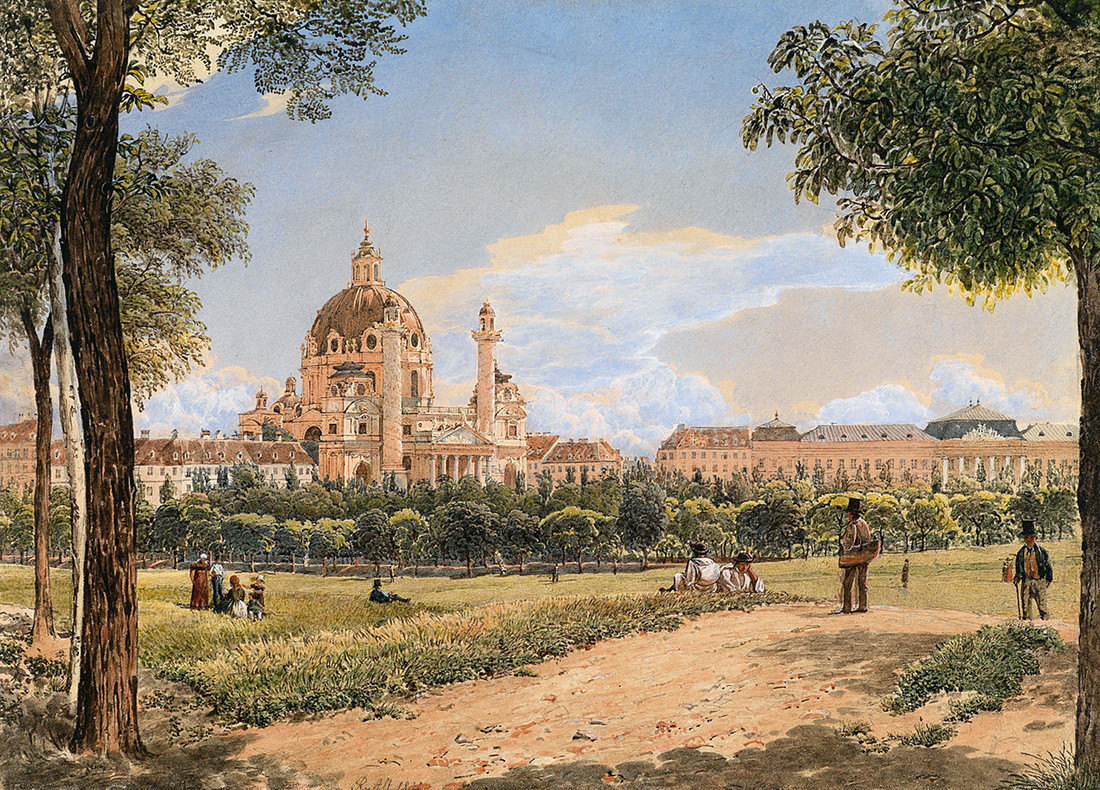 Overlooking the Charles Church and the Polytechnic Institute by Rudolf von Alt, 1843
