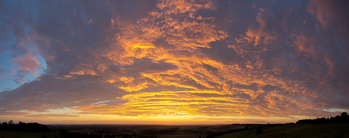 sunset england panorama kent lyminge