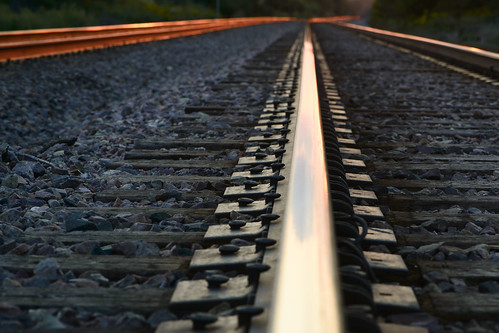 sunset glow tracks rail iowa railtracks