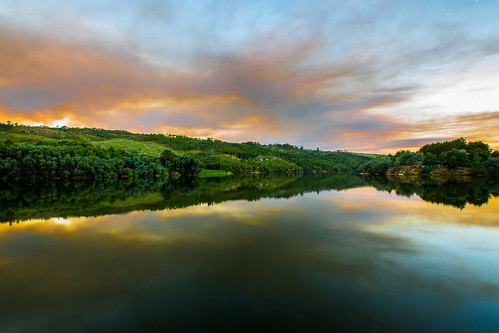 clouds damp dãoriver sky nature sunset trees water smoke fire reflections river yellow forest blue landscape
