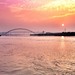 #sunrise seen during #morning #run #lupu #bridge #sun #sky #huangpu #river #clouds