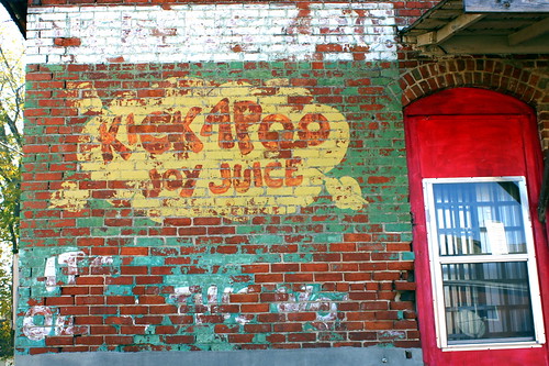 Kickapoo Joy Juice faded wall ad