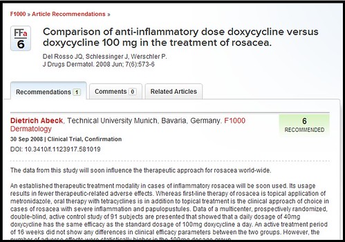 Joel Schlessinger MD was part of a study to help establish the use of doxycycline tablets in treating the symptoms of rosacea