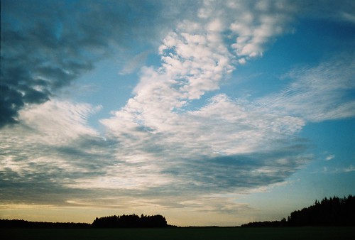 sunset sky film field clouds analog 35mm landscape estonia zenit eesti zenitem
