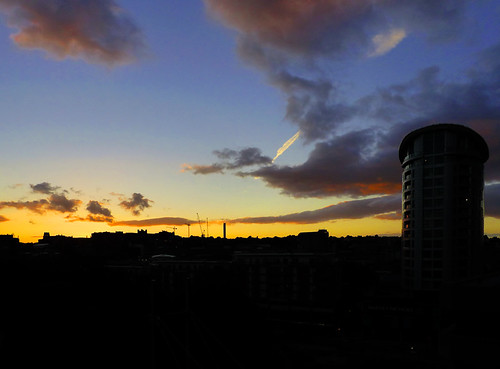 city sunset clouds bristol centre