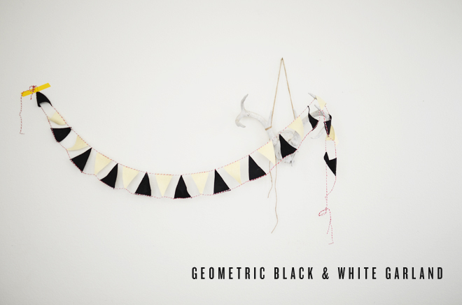 DIY: geometric black & white garland