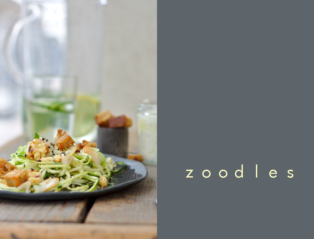 zoodles w/ feta dressing and smoked fish