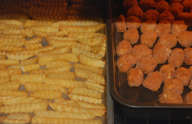 fries and chicken nuggets