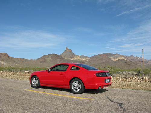 Red Mustang on Route 66