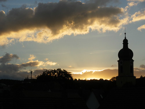 sunset sonnenuntergang würzburg kirchturm dächer würburg
