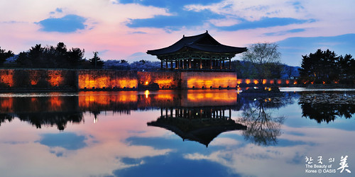 sunset reflection landscape korea nightview southkorea gyeongju anapji gyeongsangbukdo anapjipond