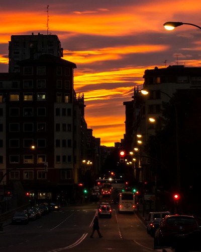 españa sunrise spain gente bilbao amanecer nubes urbano