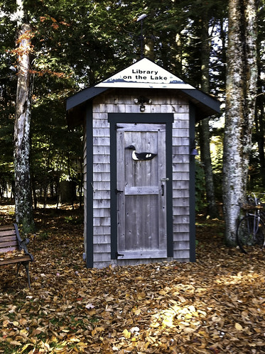 autumn library maine danforth outhouse 2012