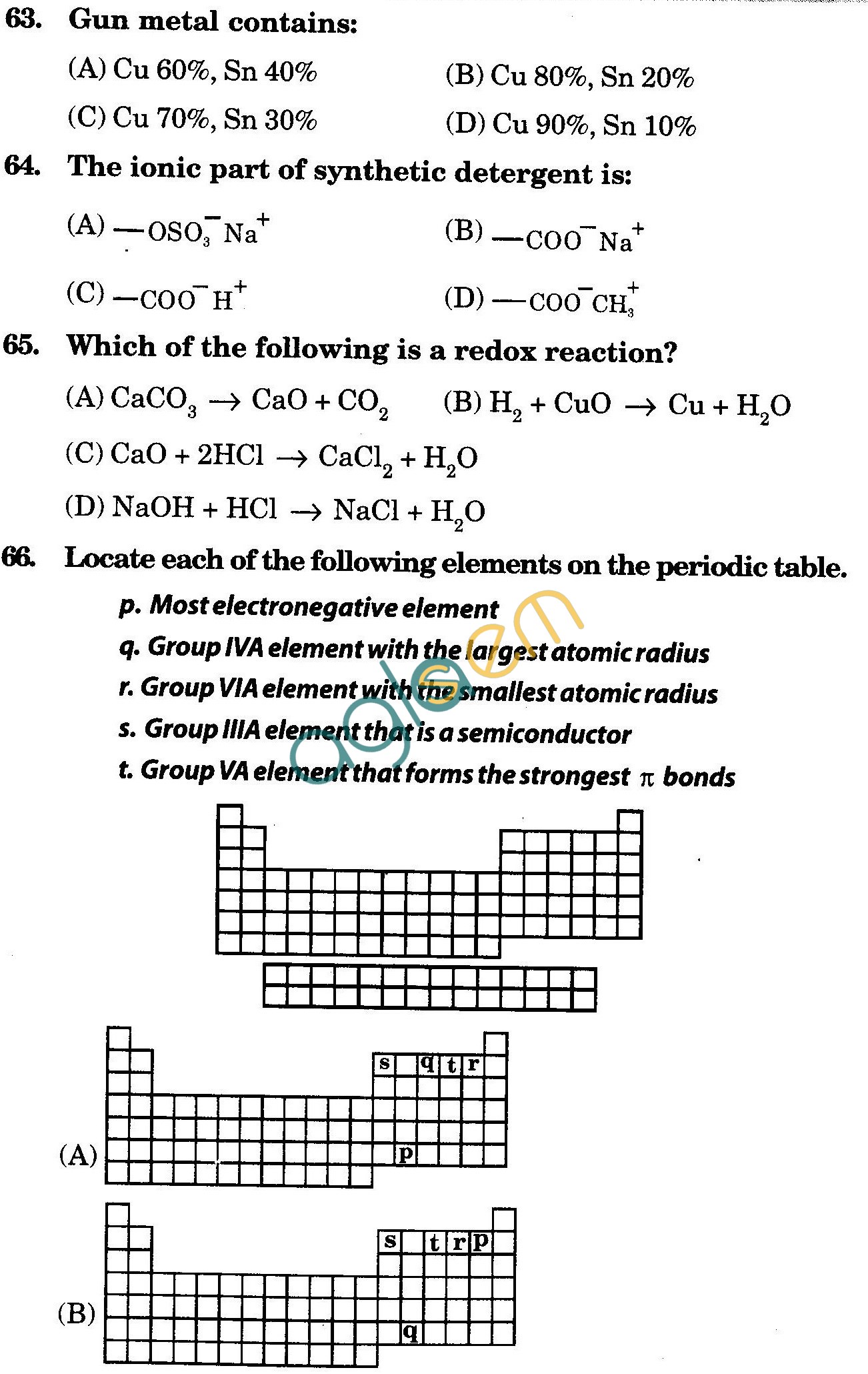 NSTSE 2009 Class X Question Paper with Answers - Chemistry