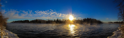 winter sun water river panoramic peterborough otonabee sunirse