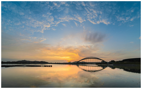 bridge panorama sunrise skyscape landscape nikon dam malaysia putrajaya waterscape empangan vertorama d7000 federalterritoryofputrajaya mhafiz87
