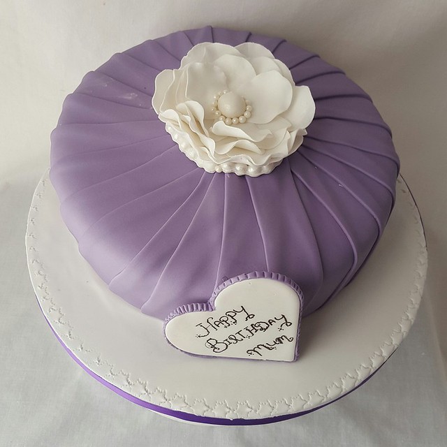 Pleated Flower Birthday Cake by Carla Donaldson of Carla's Tasty Cakes
