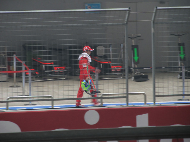Massa walking back after race