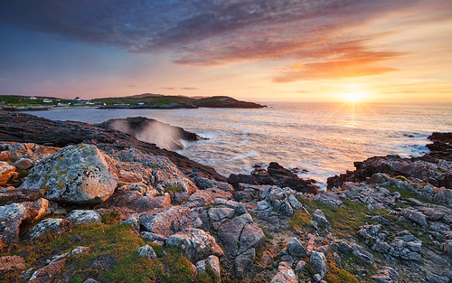 ireland sunset coast irland donegal küste atlanticdrive rosguillpeninsula