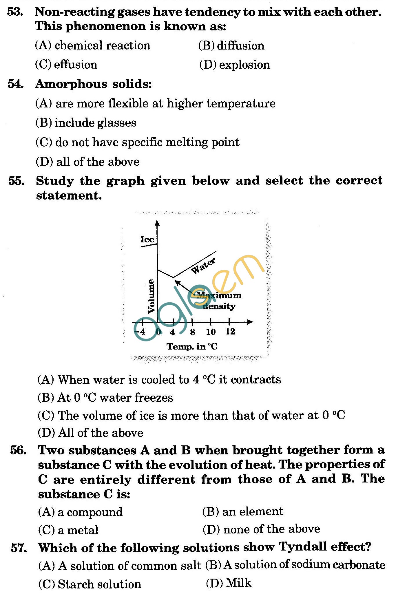 NSTSE 2009 Class IX Question Paper with Answers - Chemistry