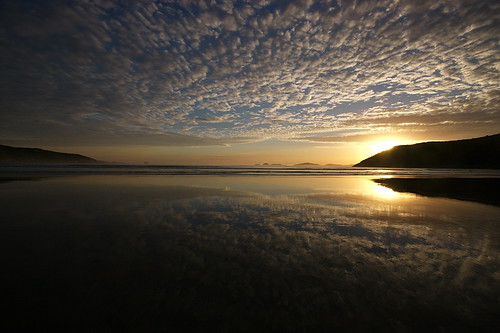 sunset cloud reflection beach wilsonspromontory