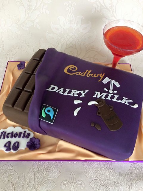 Dairy Milk Themed Cake by Clare Hayward of Clare's Cakery