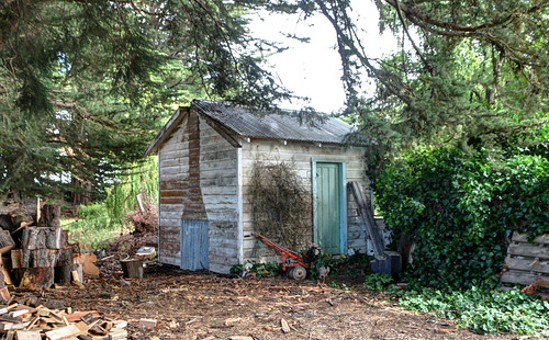 old abandoned hut cottage building farm worker