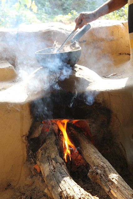 Open stove in west Nepal