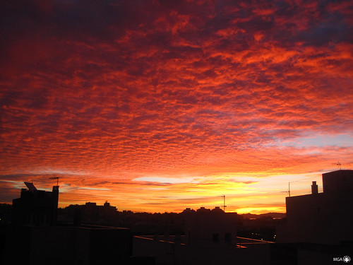 pink red sky sunrise cloudy amanecer cielo nubes almería canonixus95