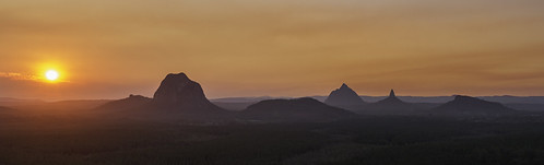 sunset mountains australia queensland glasshousemountains tibrogargan