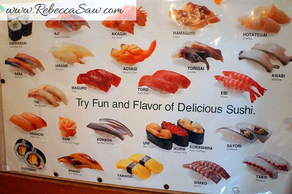 sushi guide menu in tsukiji market