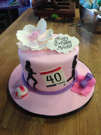 A Pretty in Pink Runner's Cake for a Fab 40 by CakeStar