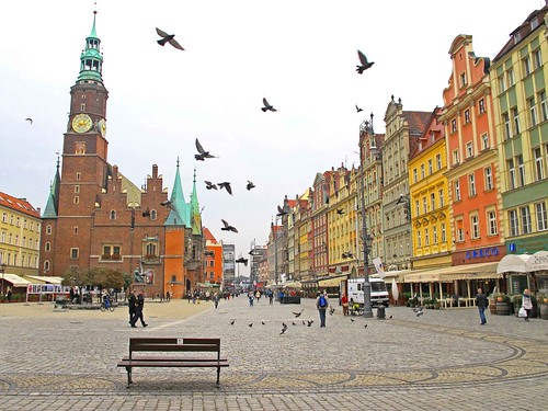 vacation travels view cityhall poland townscape citysquare oldcity wroclaw archiecture rynek travelpicture lowersilesia flyingdoves blinkagain bestofblinkwinners