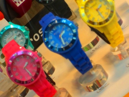 brightly colored watches