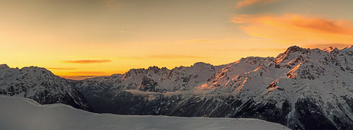 sunset orange snow france alps yellow skiing alpe dhuez