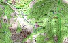 Carte du secteur des bergeries de Luviu avec les sites de Pasciale d'Iricia et de Pasciale del Forello