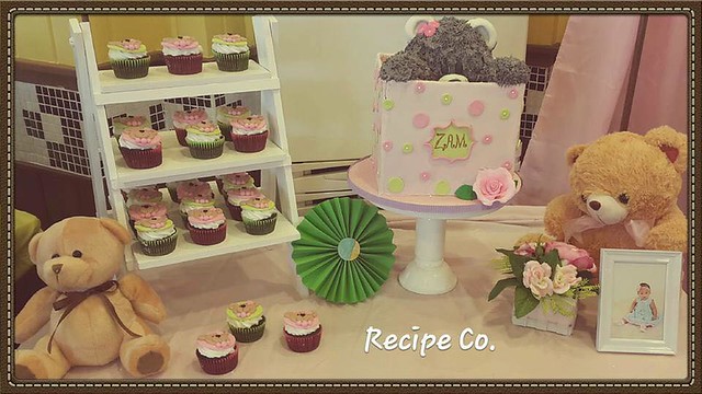 Teddy Bear Baptismal Cake and Cupcakes by Kim Tamayo