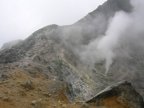 Volcano caldera Gas and steam venting
