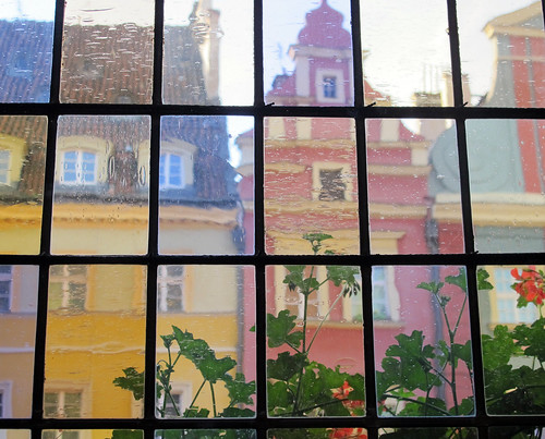 vacation travels view poland colourful geranium wroclaw travelpicture pastelcolours lowersilesia traditionalhouses troughthewindow blinkagain colouredwindowpanes wroclawcityhall flickrmarketplace