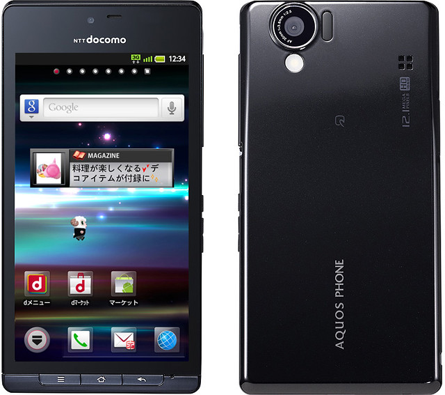 AQUOS Phone SH-01D 実物大の製品画像